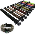 Paracord Survival Bracelet with Whistle Buckle and Compass